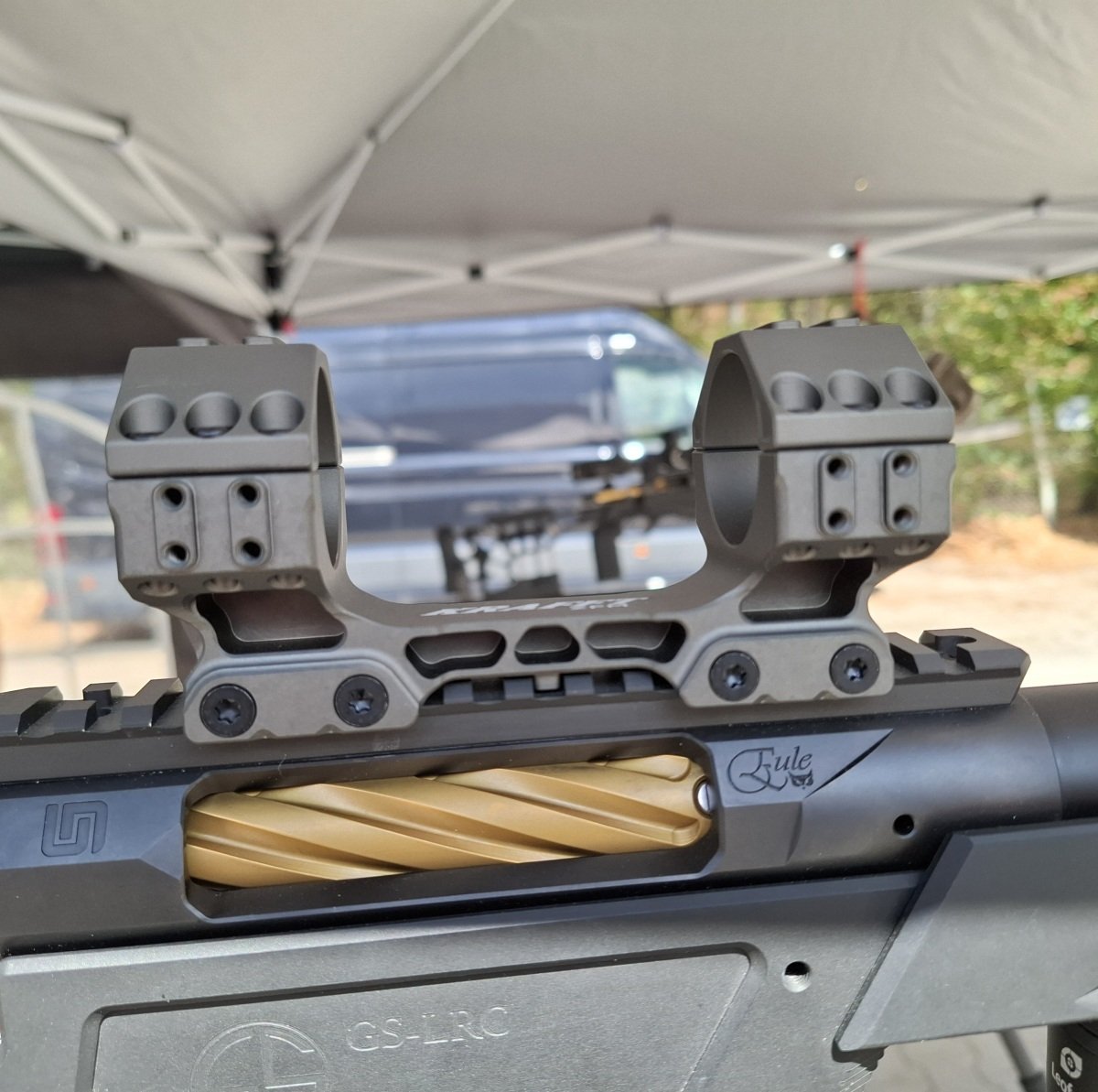 Produktabbildung Blockmontage PVS ultraleicht / 30mm Mittelrohr / 0 MOA / Titangrau matt